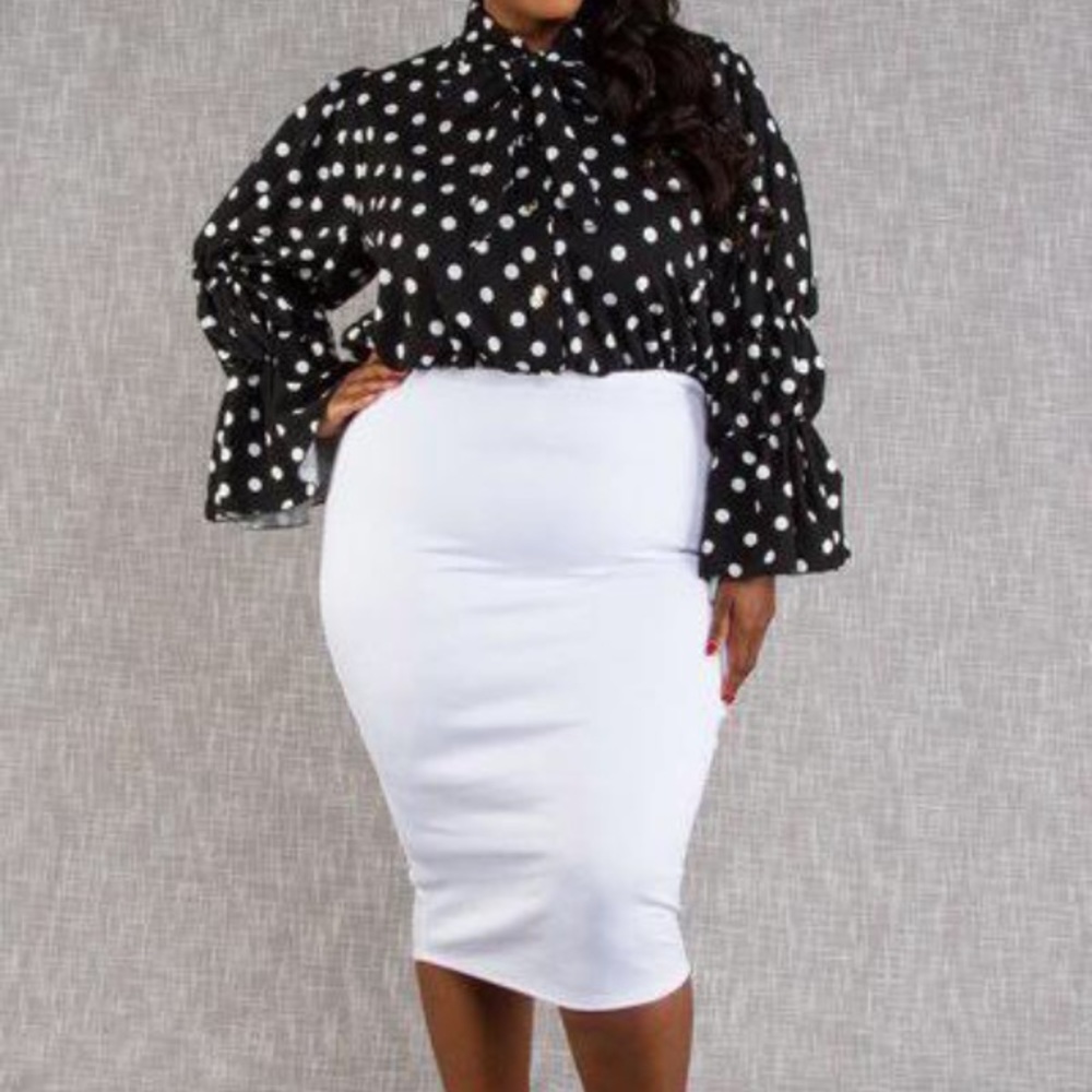Polka Dot Frill Sleeve Midi Dress